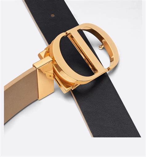 Ceinture 30 Montaigne réversible Cuir de veau lisse noir et.